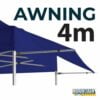 Marquee Awning Kit 4m Frame and Material in pack - BLUE AW4M-KIT-BLUE
