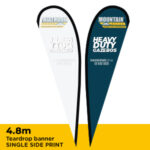 4.8m tear drop banner single sided