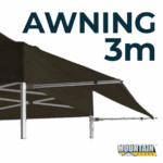 Marquee Awning Kit 3m Frame and Material in pack - BLACK AW3M-KIT-BLACK