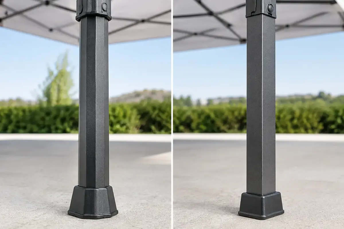 Hexagonal Versus Square Marquee Legs Compared